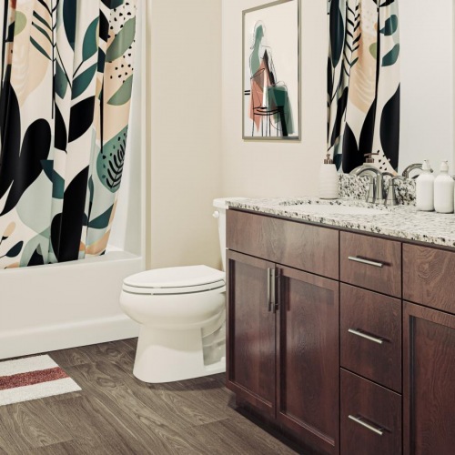 Spacious bathrooms with everything you need a bathroom with a tub toilet and sink